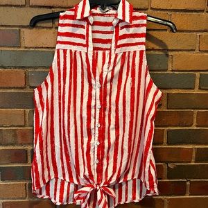 Stripped tie - button down shirt